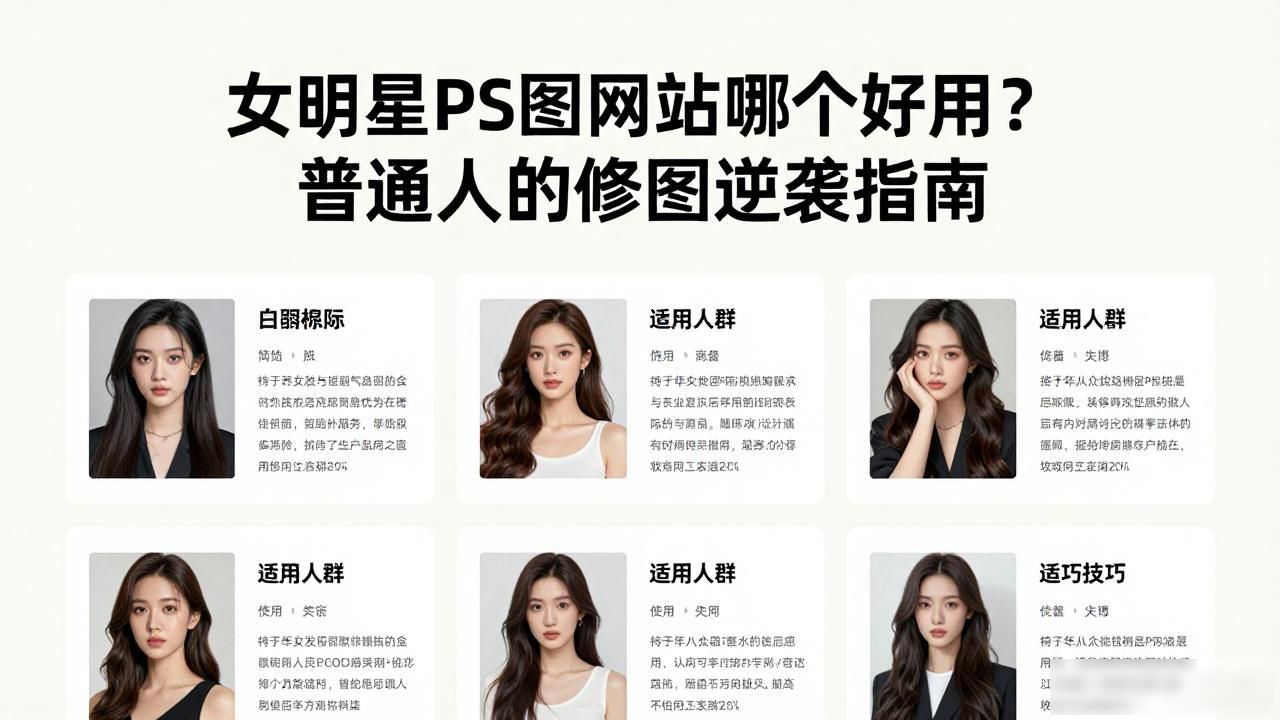 女明星ps图网站哪个好用？普通人的修图逆袭指南